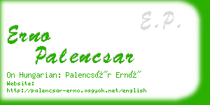 erno palencsar business card